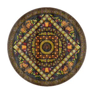 Planche À Découper Thanksgiving Icons Glass Cutboard