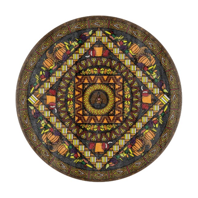 Planche À Découper Thanksgiving Icons Glass Cutboard (Devant)