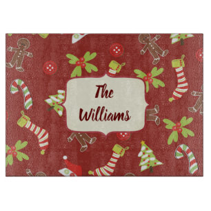 Planche À Découper Thème de Noël Rouge et Vert