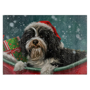 Planche À Découper Tibétain Terrier Chien Noël Festif