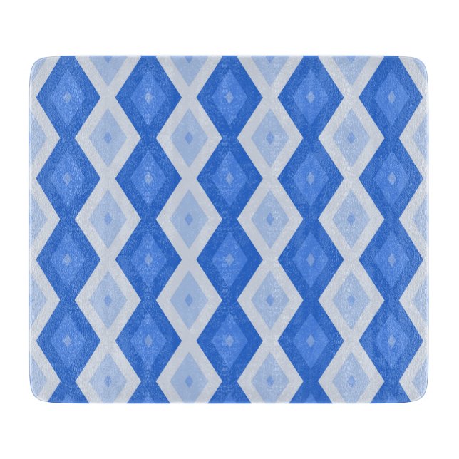 Planche À Découper Tons de motif de diamant bleu (Devant)