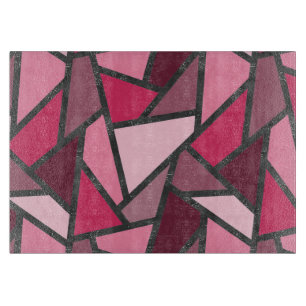 Planche À Découper Tons de motif en vitrail rose