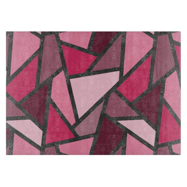Planche À Découper Tons de motif en vitrail rose (Devant)