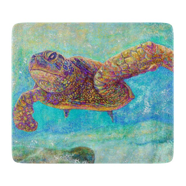 Planche À Découper Tortue de mer - Coupe de verre (Devant)