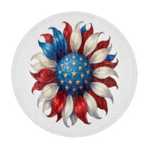 Planche À Découper Tournesol Drapeau Américain 4 Juillet