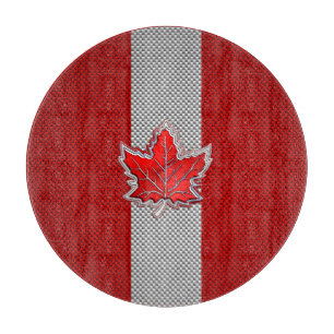 Planche À Découper Toute la feuille d'érable rouge canadienne sur l'i