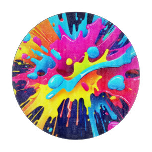 Planche À Découper Traînées dynamiques de peinture fluorescente