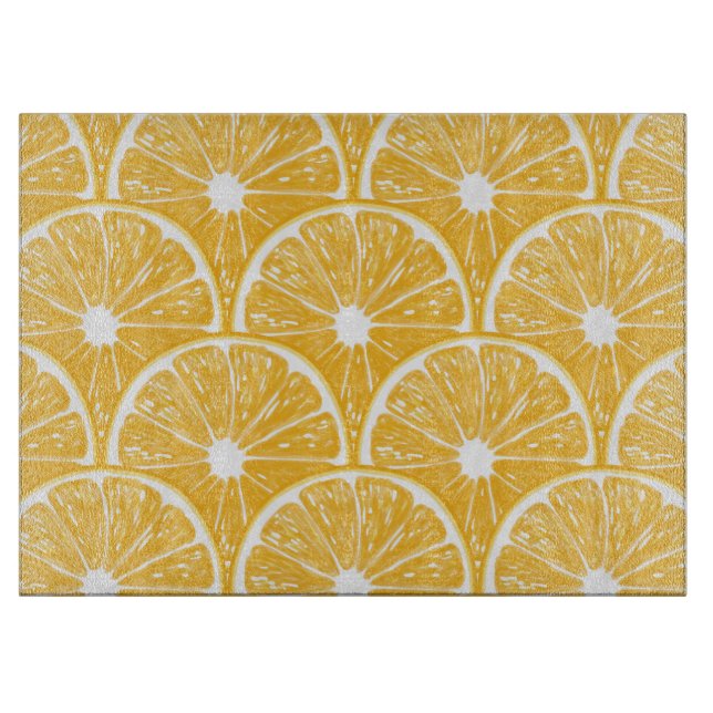 Planche À Découper Tranches orange, motif de fruits tropicaux (Devant)