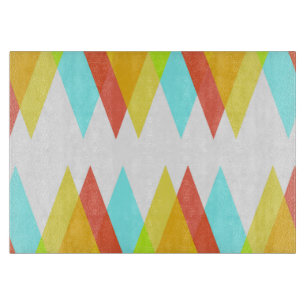 Planche À Découper Triangles jaunes, rouges et bleus cadets