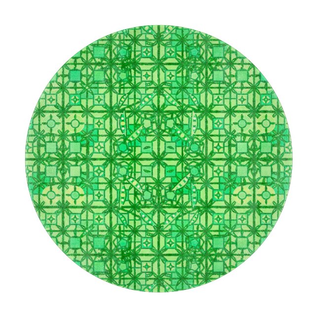 Planche À Découper Tribal Batik - tons verts (Devant)