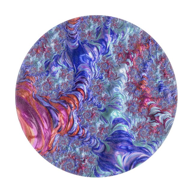 Planche À Découper Trippy coloré Super numérique Abstrait Fractal (Devant)