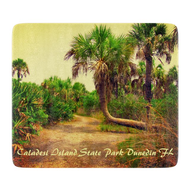 Planche À Découper Tropical Florida Trail Bordée de palmiers (Devant)