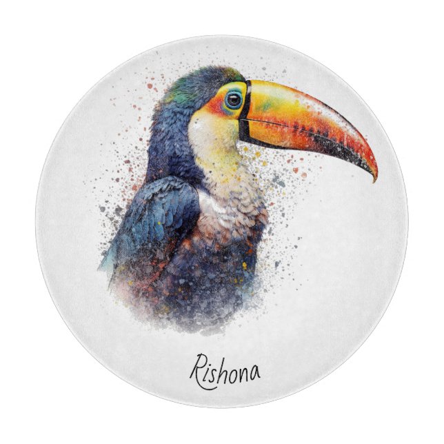 Planche À Découper Tropical Splendor Toucan, personnalisé (Devant)