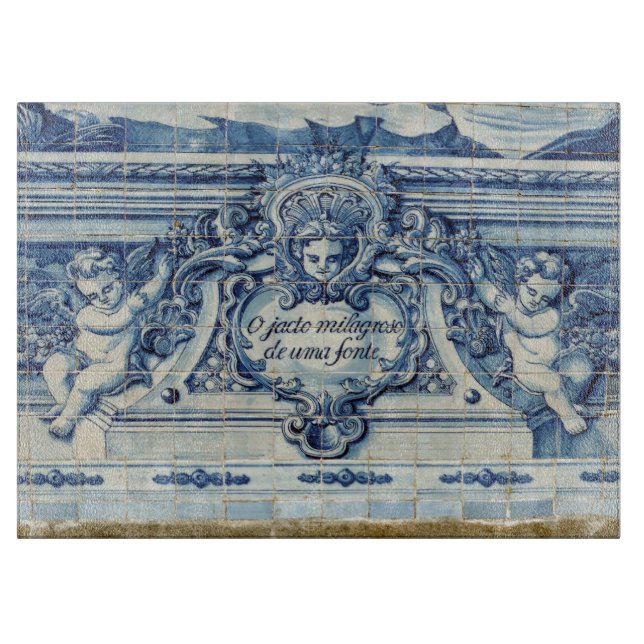 Planche À Découper Tuiles murales portugaises bleues et blanches avec (Devant)