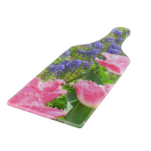 PLANCHE À DÉCOUPER "TULIPES ROSES ET HYACINTHÈQUES DE GRAPE COUPE DE