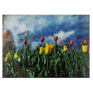 Planche À Découper Tulips Drama Glass Cutboard
