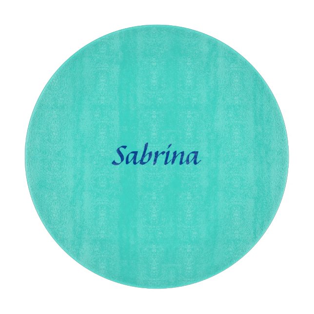 Planche À Découper Turquoise Blue Professional Modern Elegant Name (Devant)