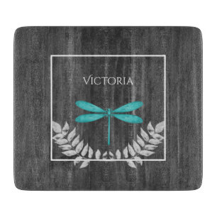 Planche À Découper Turquoise Dragonfly Rustic Personnalisé Coupe Boar