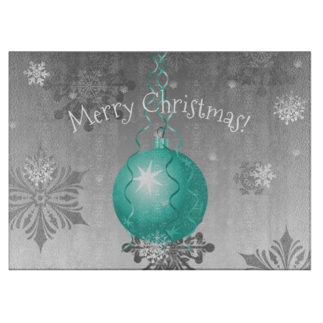 Planche À Découper Turquoise Fancy Christmas Ornament Cutboard (Devant)