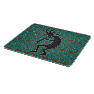 Planche À Découper Turquoise Kokopelli Conception Tribal Sud-Ouest