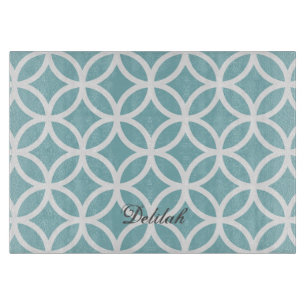 Planche À Découper Turquoise Motif diamant Personnalisé