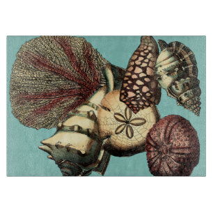 Planche À Découper Turquoise Shell et collection de corail rouge