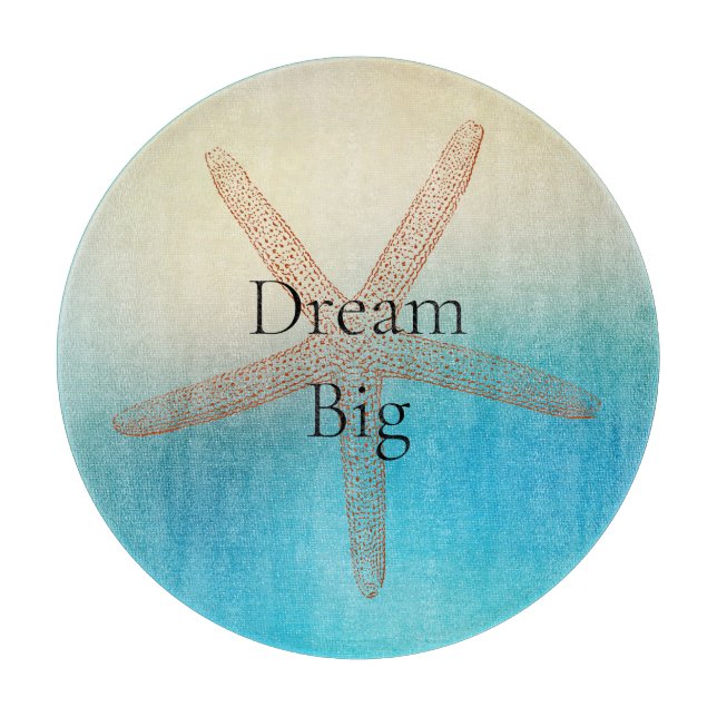 Planche À Découper Turquoise White Aqua Blue Starfish Beach (Devant)