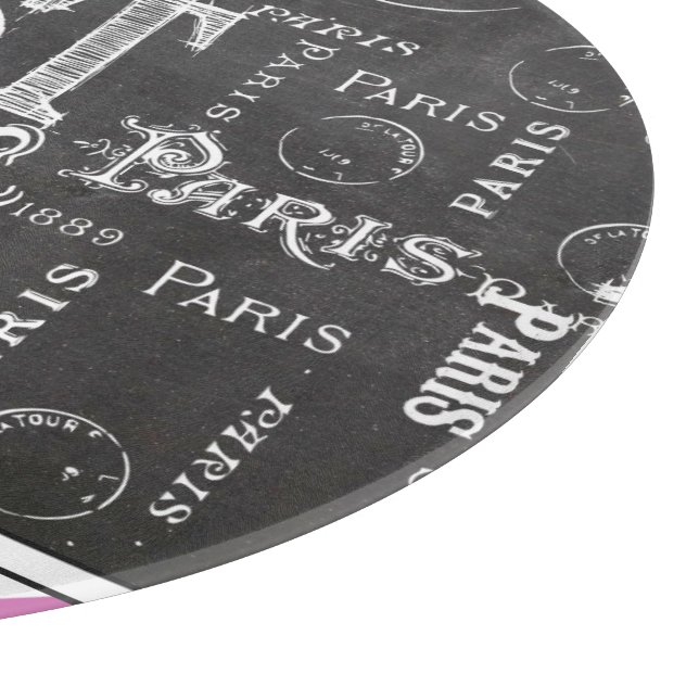 Planche À Découper Typographie Calligraphie Paris France Tour Eiffel (Coin)