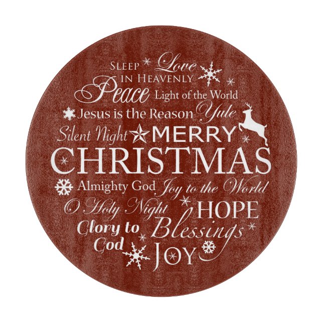Planche À Découper Typographie de Noël (Devant)