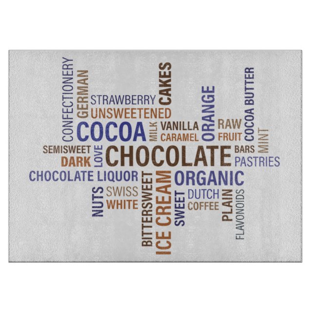 Planche À Découper Typographie du chocolat (Devant)