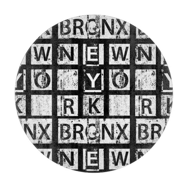 Planche À Découper Typographie grunge de Bronx New York | (Devant)