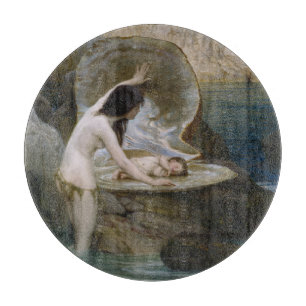 Planche À Découper Un bébé de l'eau trouvé dans une coquille par une 