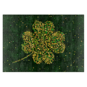 Planche À Découper Un Shamrock irlandais à quatre feuilles de trèfl