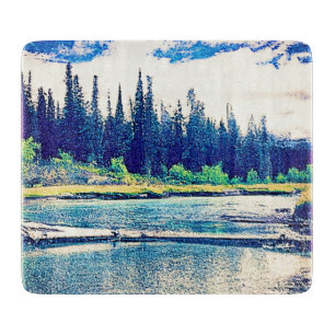 Planche À Découper Une Forêt Sauvage Canadienne Majestueuse. Commande