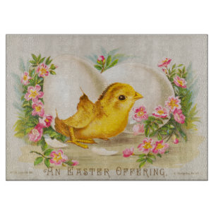 Planche À Découper "Une offrande de Pâques" Carte victorienne ancienn