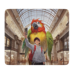 Planche À Découper Une Rencontre colorée - Parrot géant au Musée
