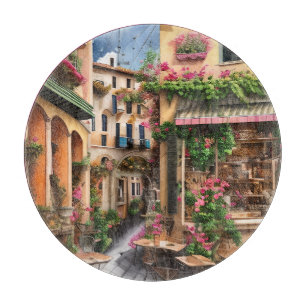 Planche À Découper Une scène de rue italienne Série de conception d'é