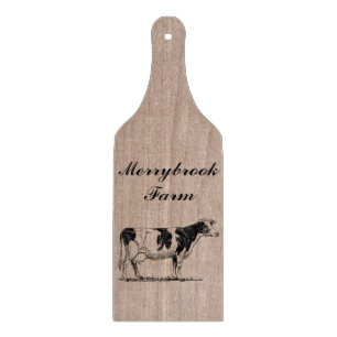 Planche À Découper Vache en bois personnalisée à animal de ferme de