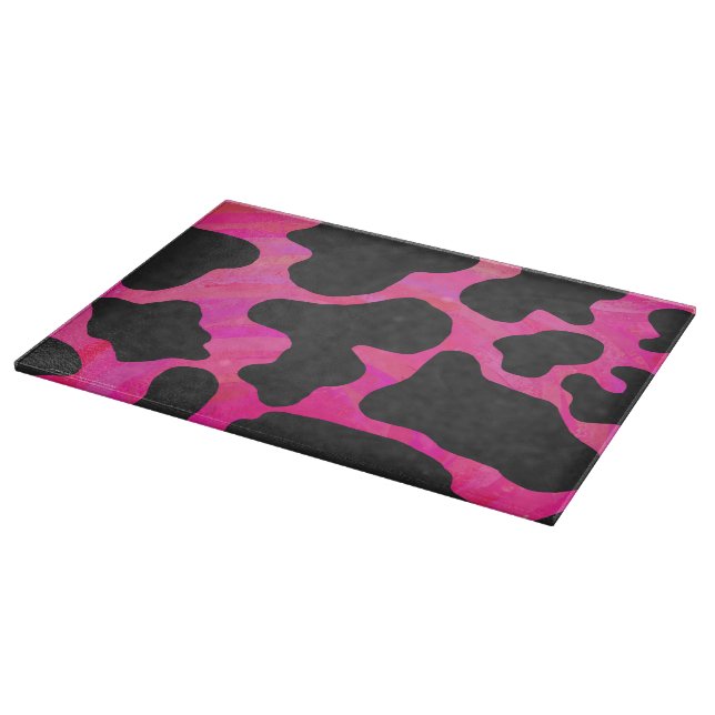 Planche À Découper Vache rose chaud et noir (Coin)