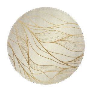 Planche À Découper Vagues dorées de luxe : Design Vintage de qualité