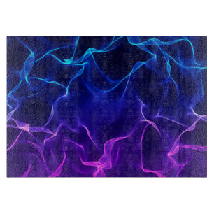 Planche À Découper Vagues élégantes de résumé - bleu et pourpre