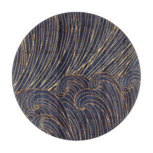 Planche À Découper vagues minimalistes, art de la ligne de montagne.