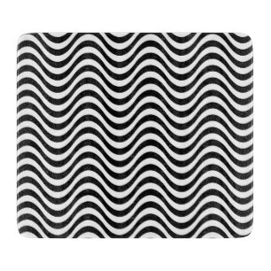 Planche À Découper Vagues noires et blanches