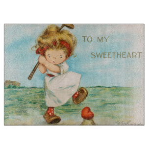 Planche À Découper Valentine de golf fantaisiste et kitsch, circa 191