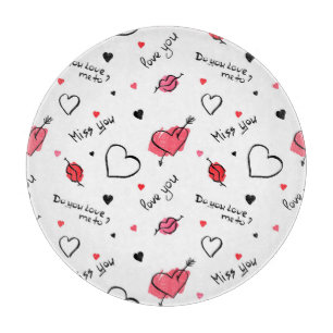 Planche À Découper Valentine's Hearts Arrow sans couture