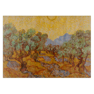 Planche À Découper Van Gogh Olive Trees Soleil Jaune Ciel
