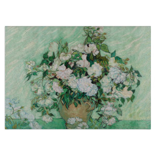 Planche À Découper Van Gogh Vase avec Roses Roses Roses Rose Peinture