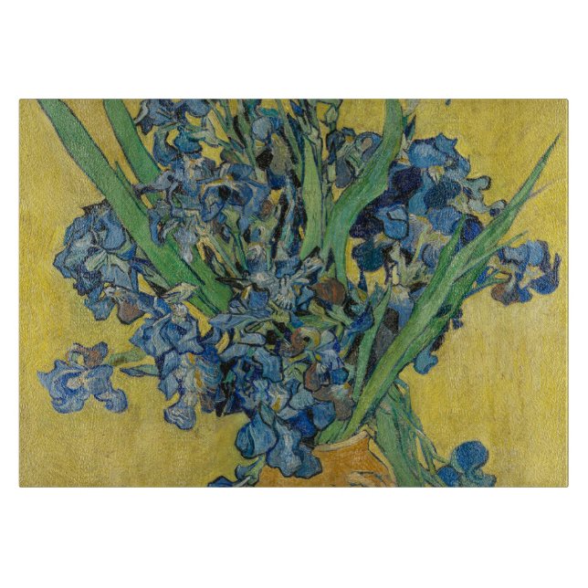 Planche À Découper Vase Van Gogh avec Iris Classic Impressionnisme (Devant)