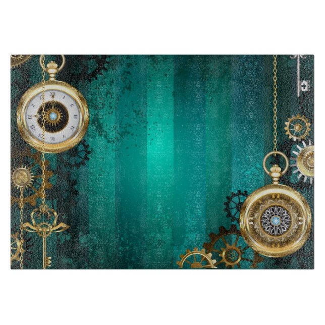 Planche À Découper Veille bijoux Steampunk sur un Arrière - plan vert (Devant)