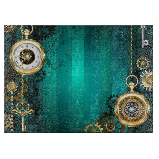 Planche À Découper Veille bijoux Steampunk sur un Arrière - plan vert (Devant)